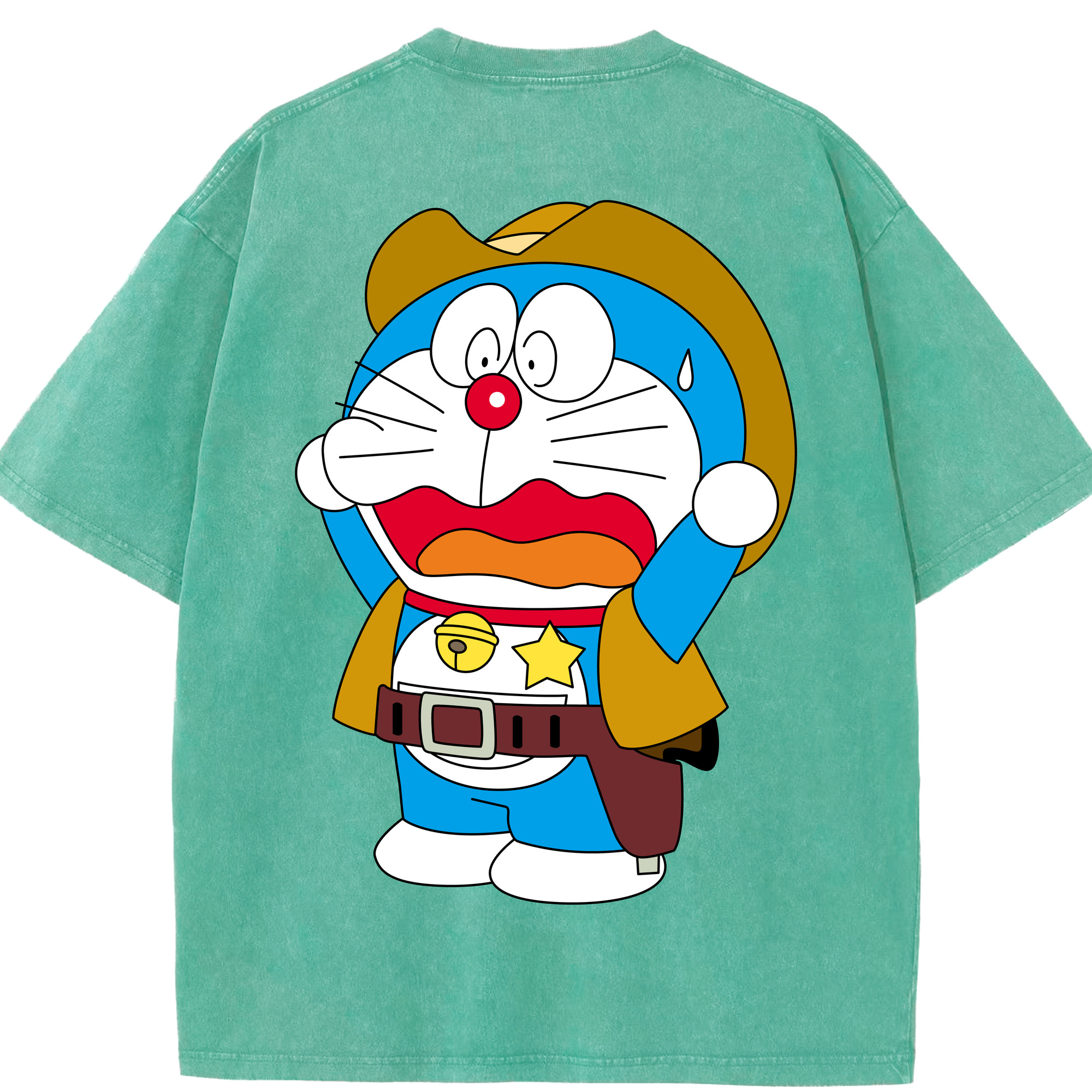 （画像用） ドラえもん Doraemon 綿100% ヴィンテージ風 半袖Tシャツ（背面プリント）